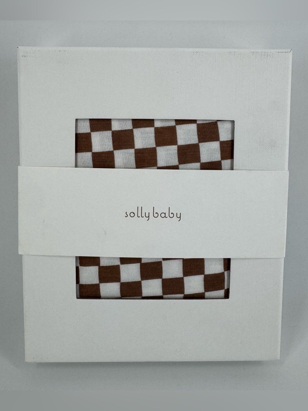 “SOLLY BABY” NEW Mocha Check Brown Beige Wrap